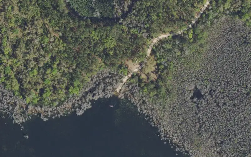 Aerial photo of the area around Griffin Landing Primitive Boat Launch, Washington County