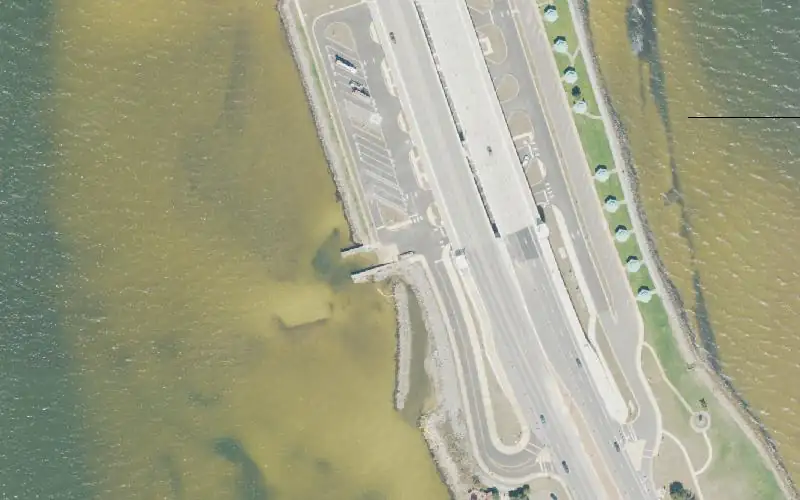 Aerial photo of the area around Gulf Breeze Wayside Park West , Santa Rosa County