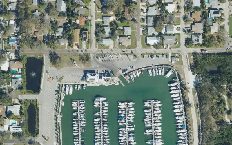 Aerial photo of the area around Gulfport City Marina, Pinellas County