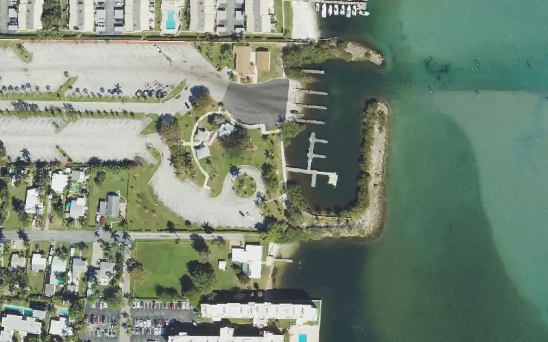 Aerial photo of the area around Harvey E. Oyer Park Kayak Launch Dock, Palm Beach County