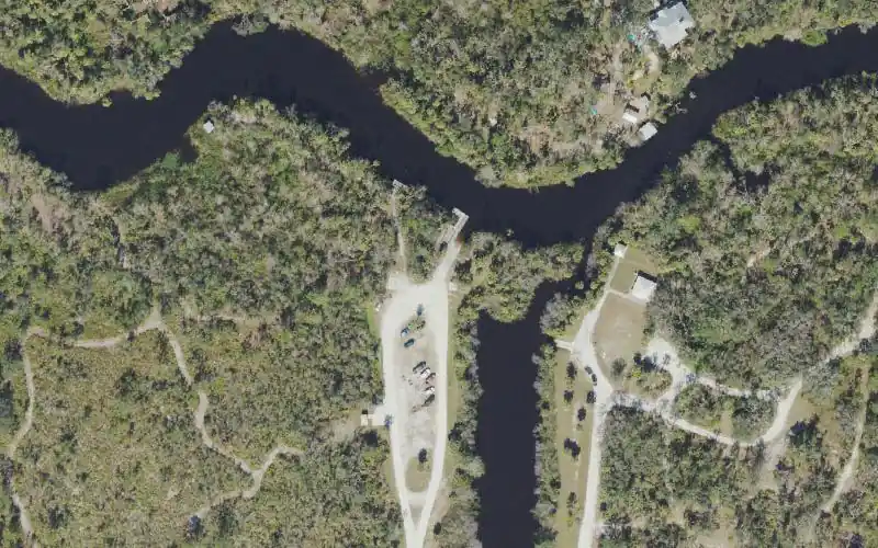 Aerial photo of the area around Hathaway Park Public Boat Ramp, Charlotte County