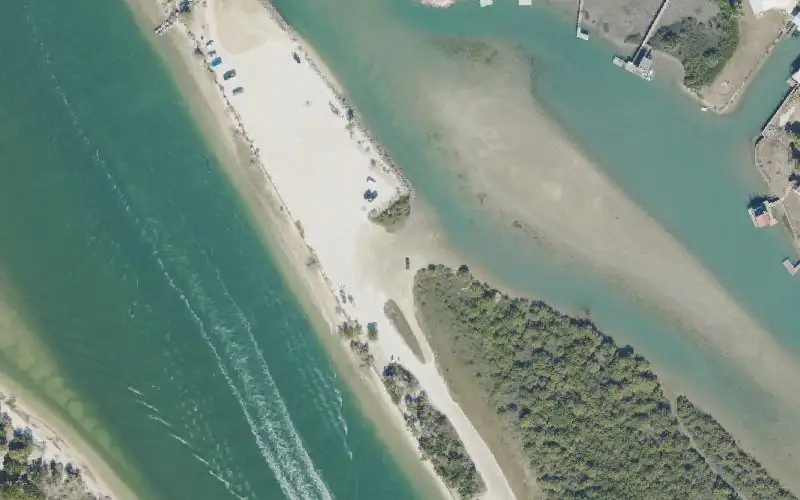 Aerial photo of the area around Helen Mellon Schmidt Park Paddlecraft Access #1, St. Johns County