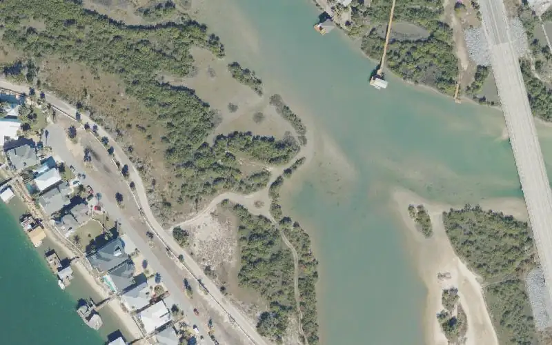 Aerial photo of the area around Helen Mellon Schmidt Park Paddlecraft Access #2, St. Johns County