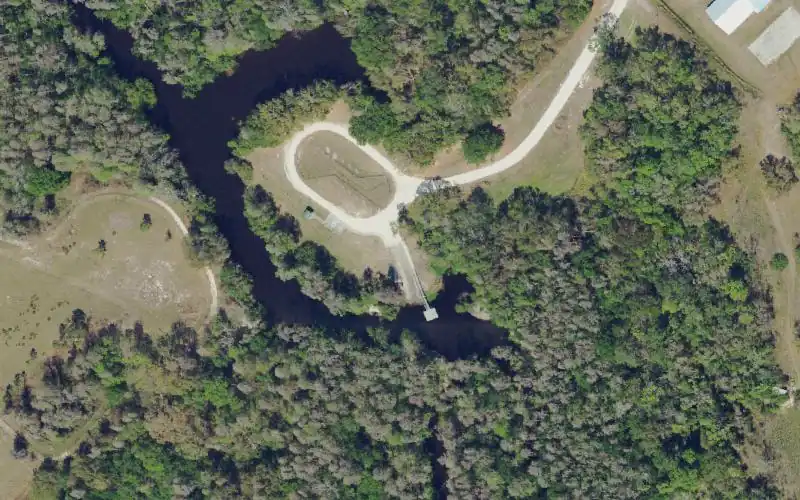 Aerial photo of the area around Heritage Peace River Landing (Canoes, Kayaks, and Small Boats), Polk County
