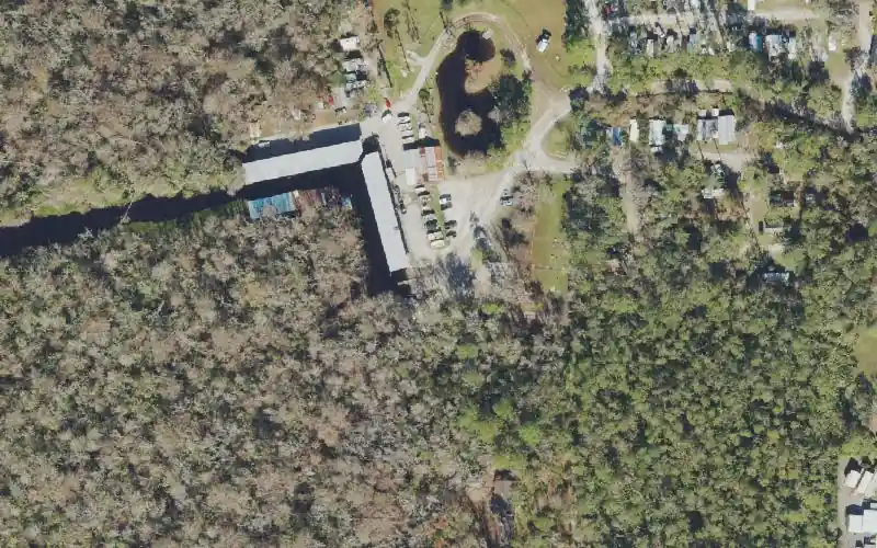 Aerial photo of the area around Highland Park Fish Camp, Volusia County