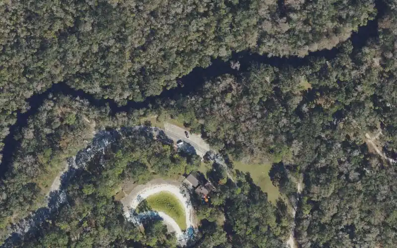 Aerial photo of the area around Hillsborough River State Park - Pavillion 3 Canoe Launch, Hillsborough County