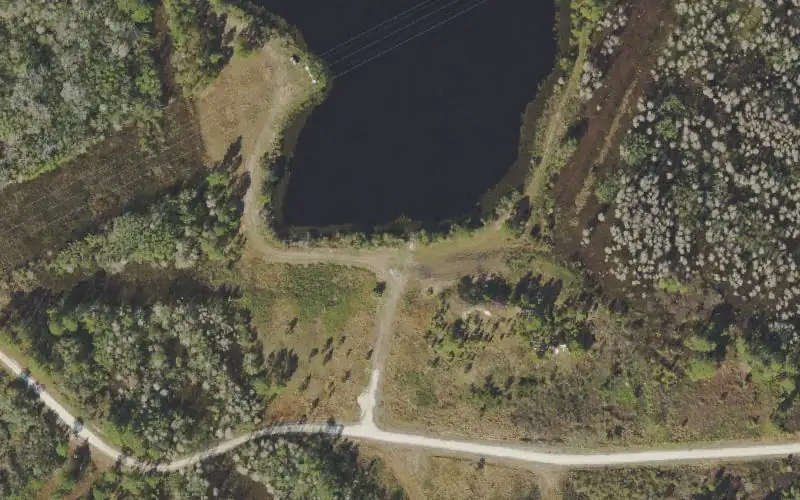 Aerial photo of the area around Hilochee WMA - Osprey Unit Primitive Boat Launch (Special Regulations and Small Boats), Polk County