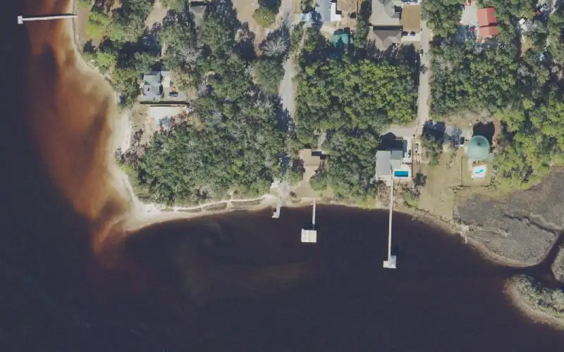 Aerial photo of the area around Holley Boat Ramp on Live Oak Street , Santa Rosa County