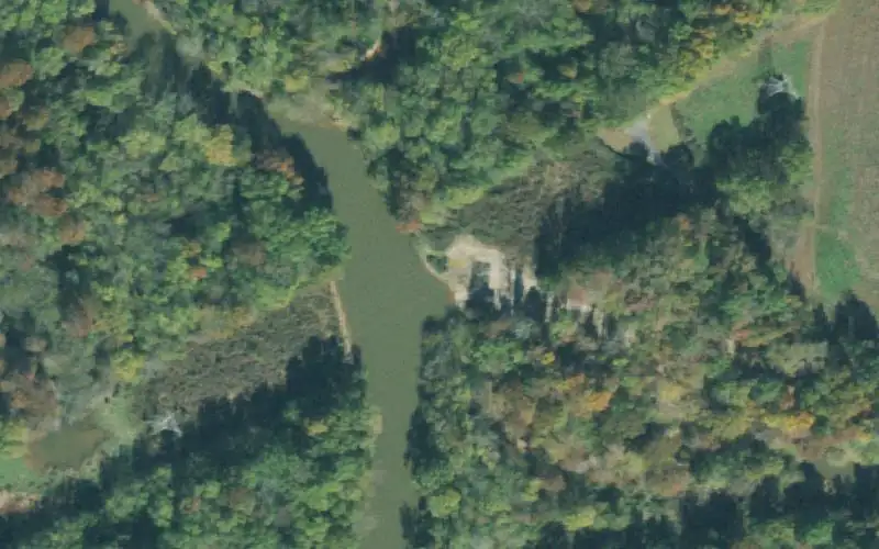 Aerial photo of the area around Hop In, Haywood County