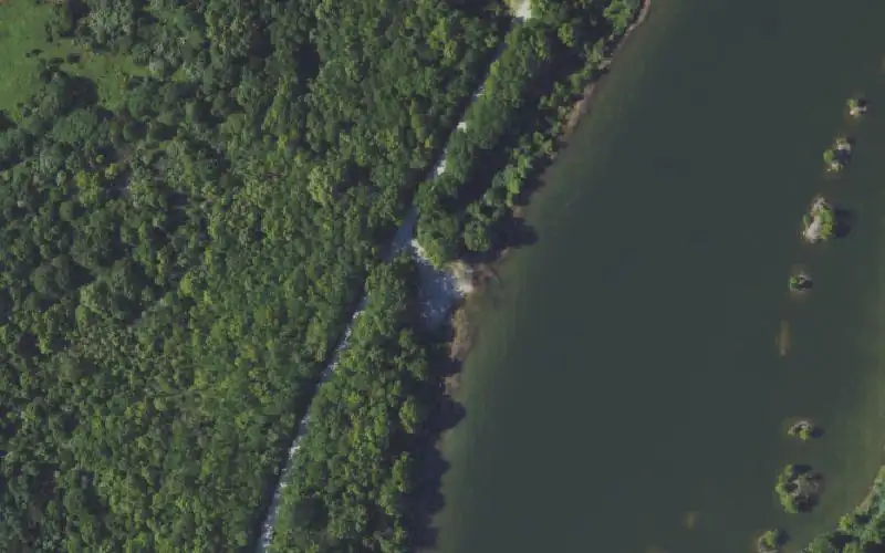 Aerial photo of the area around Island Lake 3, Ohio County