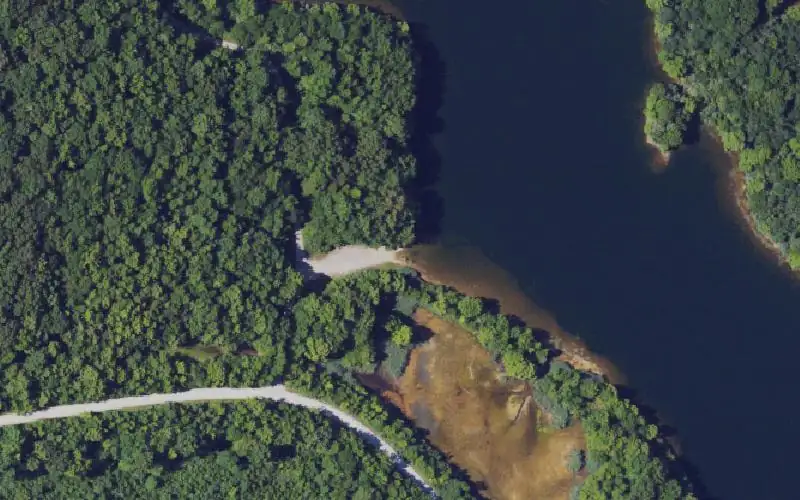 Aerial photo of the area around Jack's Lake, Ohio County