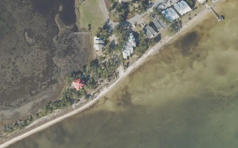 Aerial photo of the area around Jan Cooley Drive Paddlecraft Access, Bay County