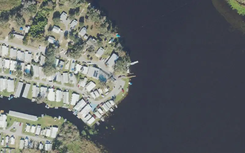 Aerial photo of the area around Jennings' Resort Inc., Polk County