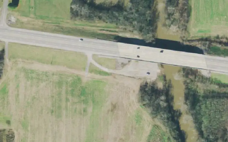 Aerial photo of the area around Jim Potts Access Area Richland Creek, Giles County