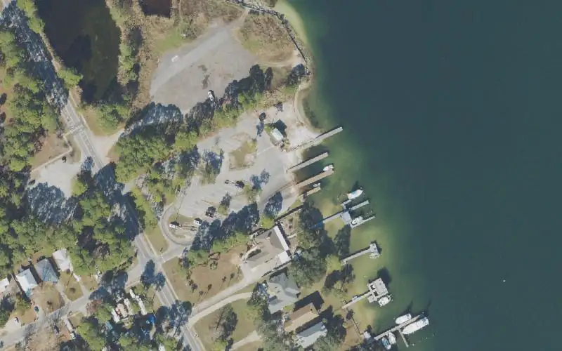 Aerial photo of the area around Joe's Bayou Boat Launch, Okaloosa County
