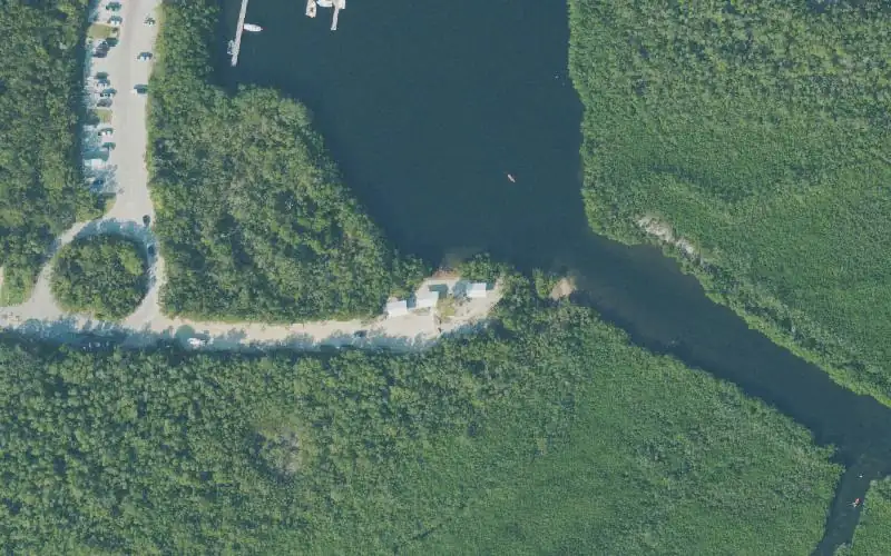 Aerial photo of the area around John Pennekamp Coral Reef State Park - Kayak Launch at The Point, Monroe County