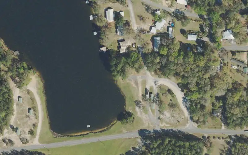 Aerial photo of the area around Juniper Lake Park (No Gas Motors), Walton County