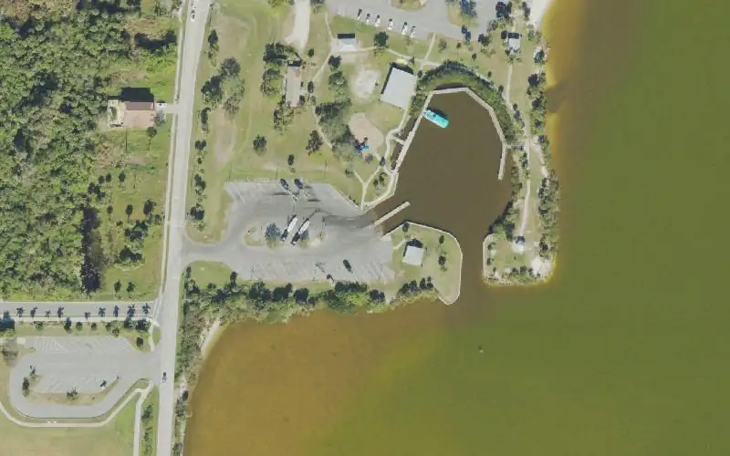 Aerial photo of the area around Kelly Park East - Boat Ramp, Brevard County