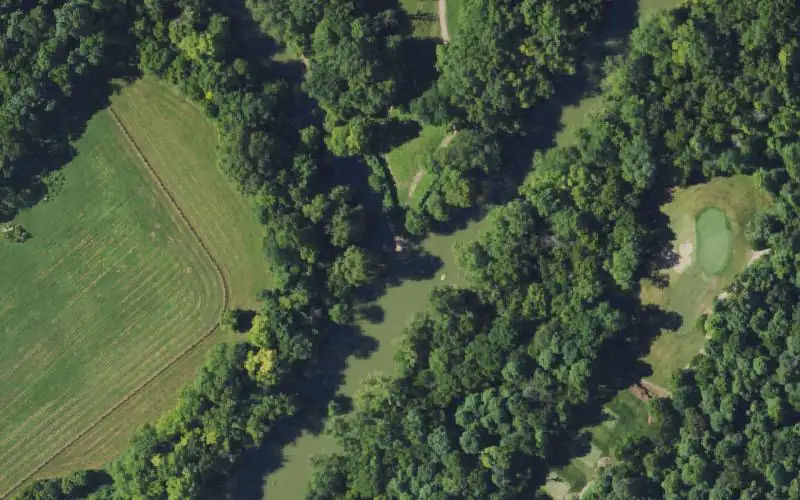 Aerial photo of the area around KOA Camp, Bullitt County