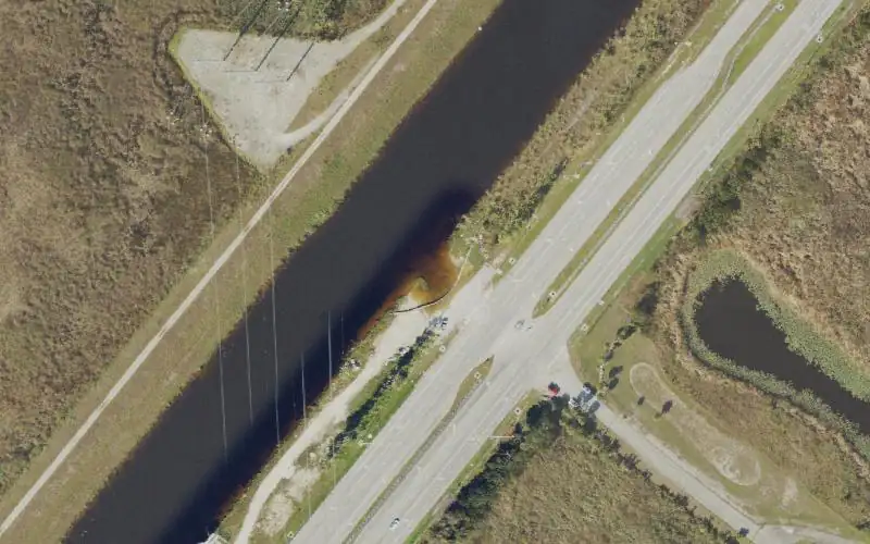 Aerial photo of the area around Krome Avenue at Mile 34.5 - Levee 30 Canal Boat Ramp (CLOSED), Miami-Dade County