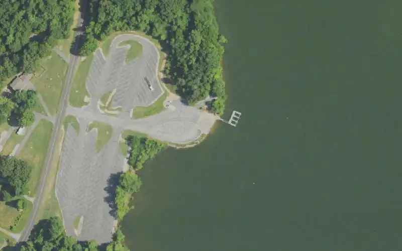 Aerial photo of the area around Kuttawa/Lyon County Boat Ramp, Lyon County
