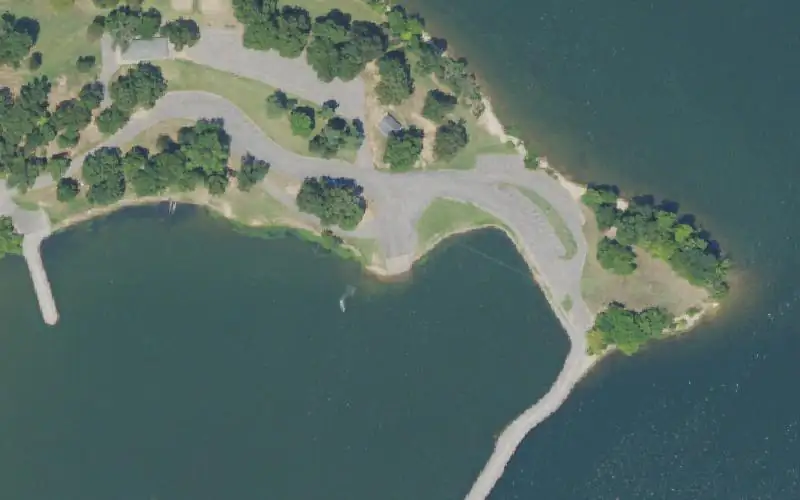 Aerial photo of the area around KY Dam Marina and State Park, Marshall County