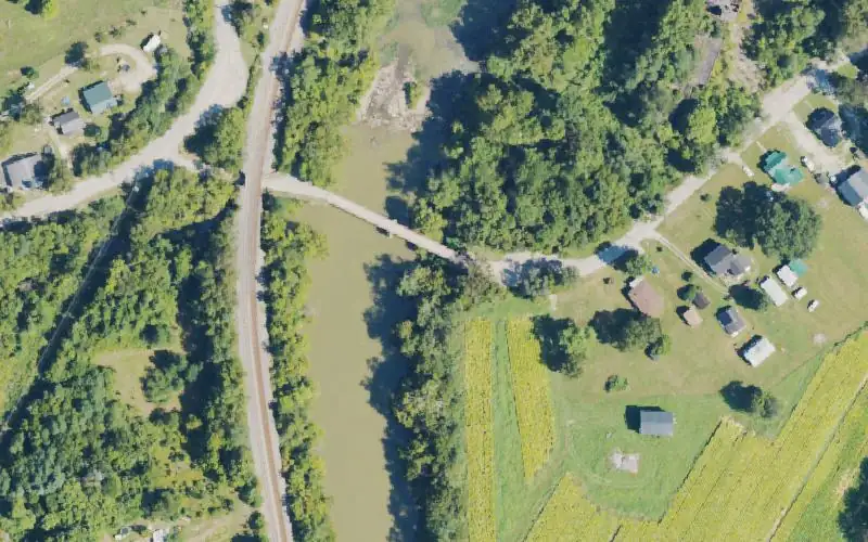Aerial photo of the area around Lair Ramp, Harrison County