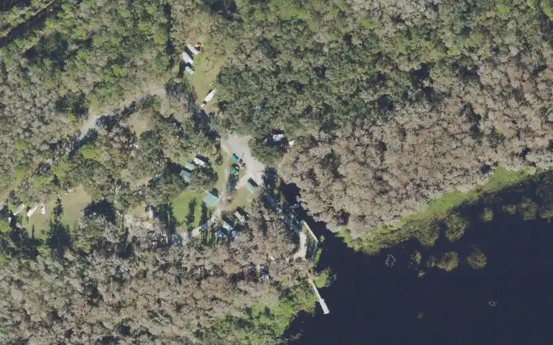 Aerial photo of the area around Lake Arbuckle Park and Campground, Polk County