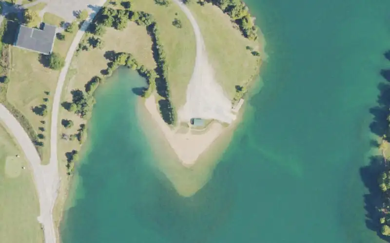 Aerial photo of the area around Lake Carnico Ramp, Nicholas County