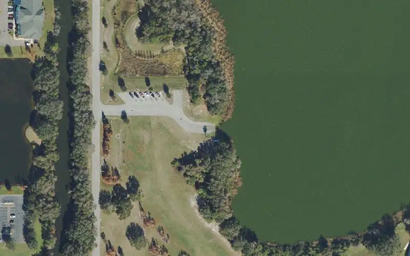 Aerial photo of the area around Lake Crago Park Boat Ramp, Polk County