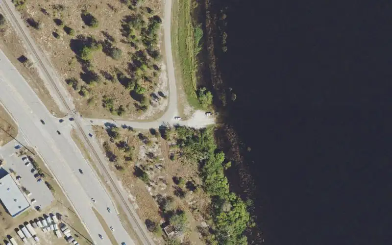 Aerial photo of the area around Lake Damon Public Boat Ramp, Highlands County