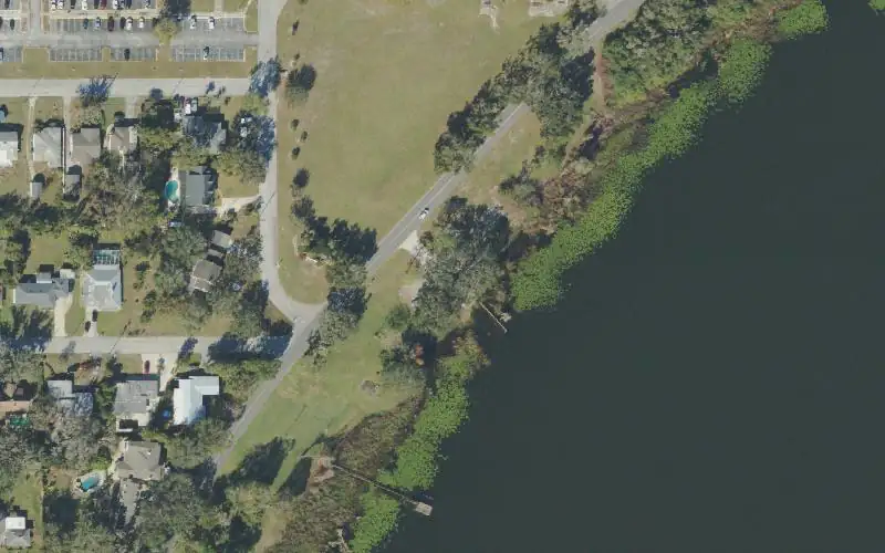 Aerial photo of the area around Lake Elbert Public Boat Ramp, Polk County