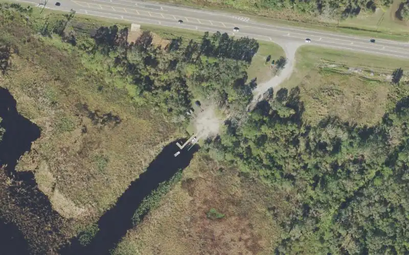 Aerial photo of the area around Lake Fannie Public Boat Ramp, Polk County