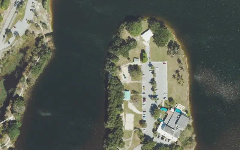 Aerial photo of the area around Lake Ida East Park Kayak Access, Palm Beach County
