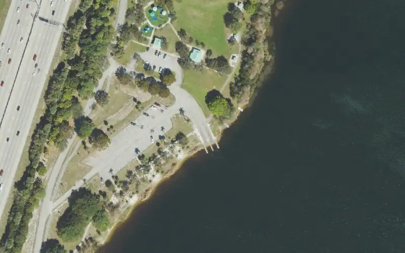 Aerial photo of the area around Lake Ida West Park Boat Ramp, Palm Beach County