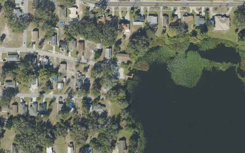 Aerial photo of the area around Lake Idyl Public Boat Ramp, Polk County