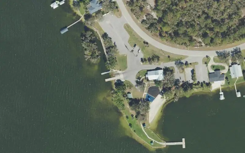 Aerial photo of the area around Lake June - H.L. Bishop Park Boat Ramp, Highlands County