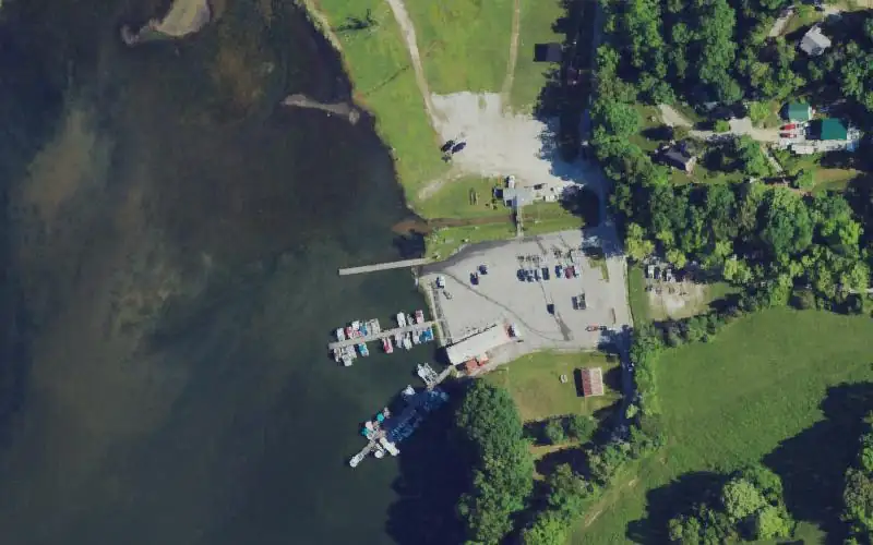 Aerial photo of the area around Lake Linville Ramp, Rockcastle County