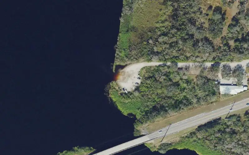 Aerial photo of the area around Lake Manatee Public Boat Ramp (20 HP Motor Restriction), Manatee County