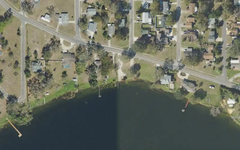 Aerial photo of the area around Lake McLeod Public Boat Ramp, Polk County