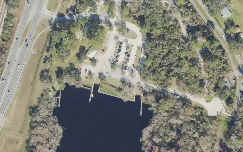 Aerial photo of the area around Lake Monroe Park (Volusia County), Volusia County