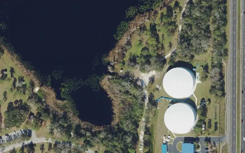 Aerial photo of the area around Lake Park - Lake Starvation Small Boat Launch, Hillsborough County