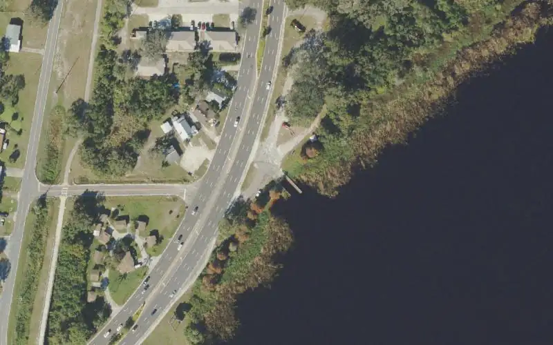 Aerial photo of the area around Lake Rochelle Public Boat Ramp, Polk County