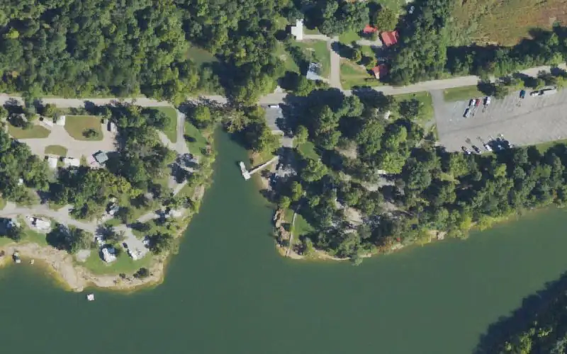 Aerial photo of the area around Laurel Branch Ramp, Breckinridge County