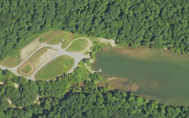 Aerial photo of the area around Leatherwood Ramp CRL, Menifee County