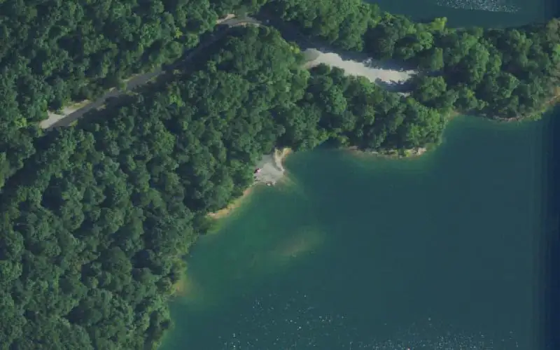 Aerial photo of the area around Lily Creek Ramp, Russell County