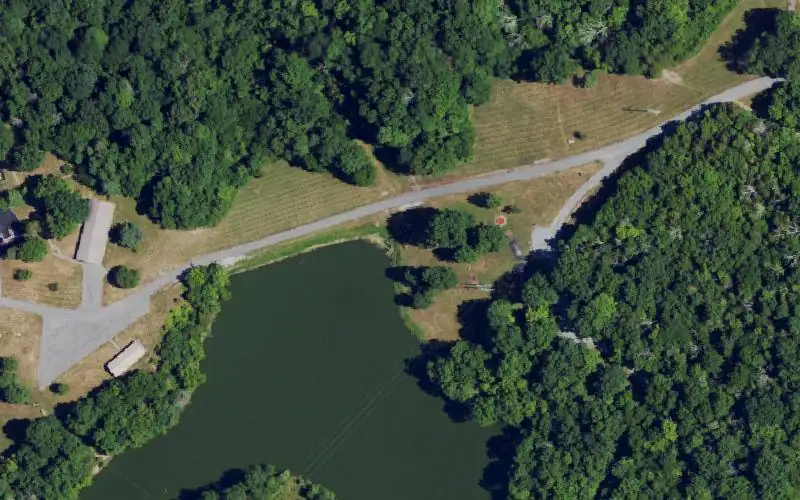 Aerial photo of the area around Logan Hubble Park Lake, Lincoln County