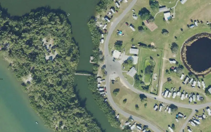 Aerial photo of the area around Long Point Park Campground, Brevard County