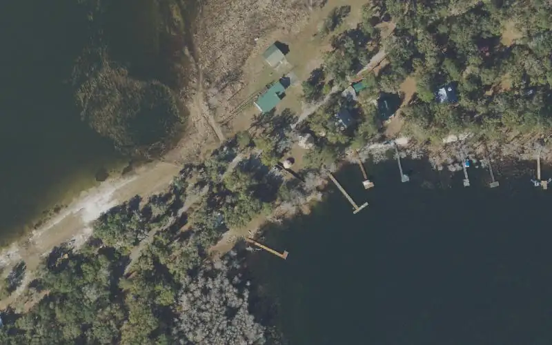 Aerial photo of the area around Lucas Lake - Sand Landing (Unpaved), Washington County