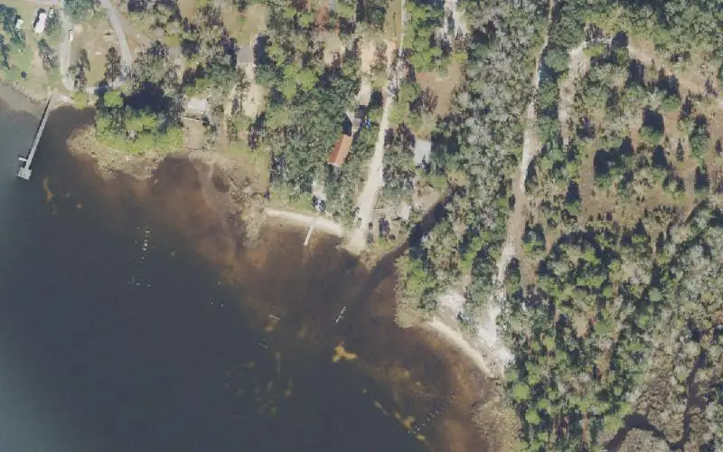 Aerial photo of the area around Mae Lane Public Boat Ramp (Small Boats, Limited Parking), Santa Rosa County
